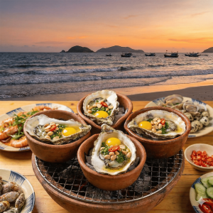 Hàu nướng trứng cút (4 chen)